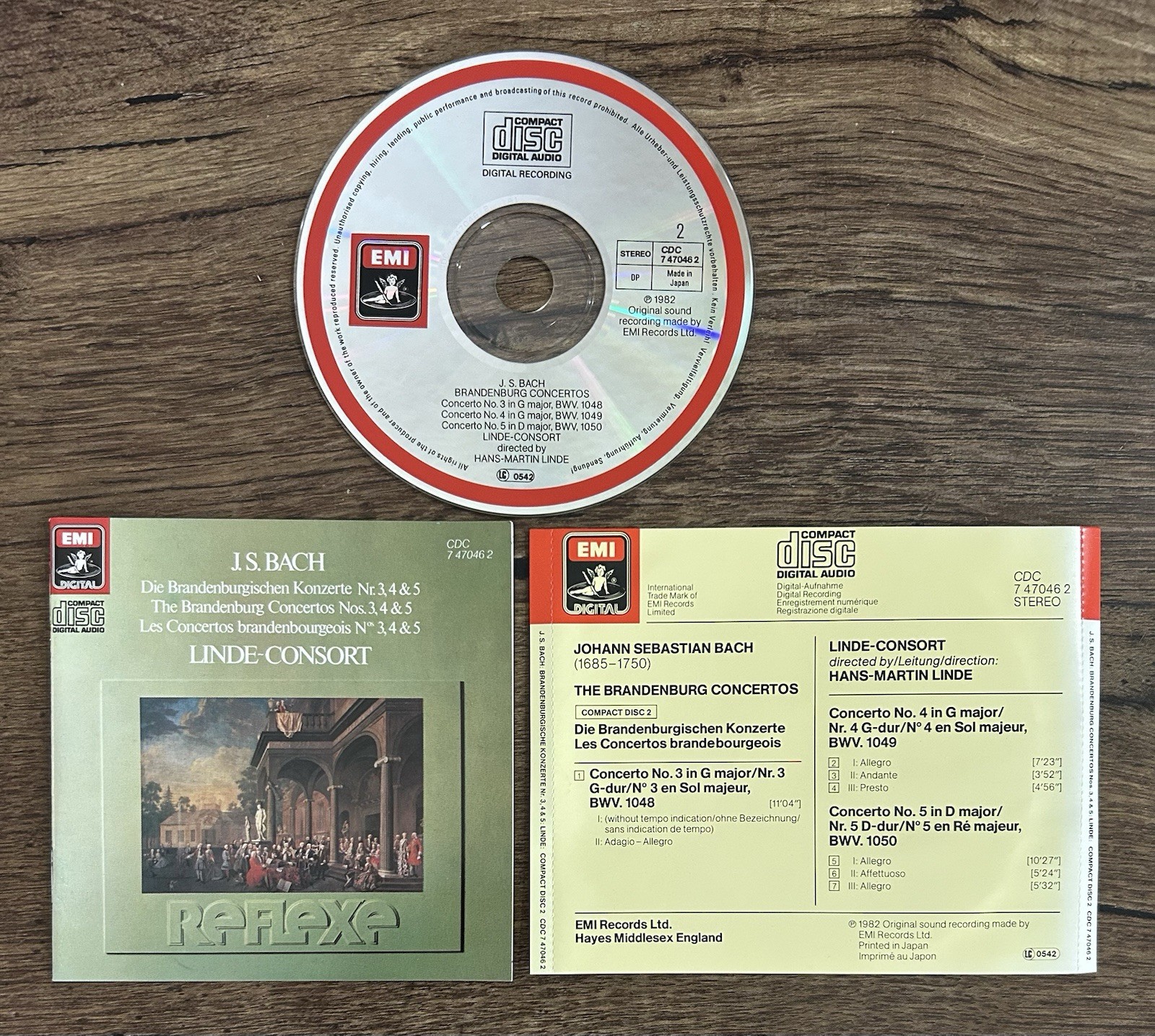 J.S. Bach - Brandenburg Concertos Nos. 3, 4 & 5 (CD, EMI 1982)
