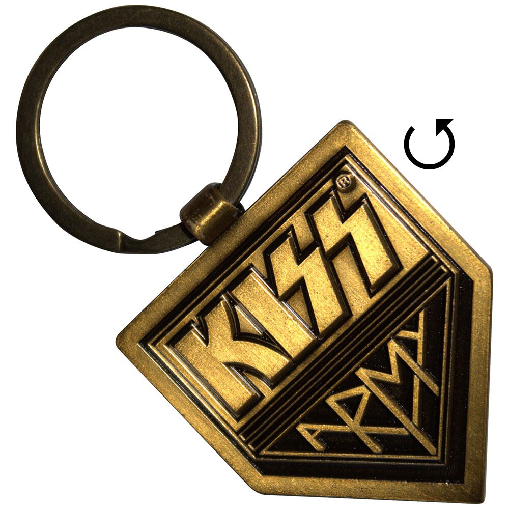 KISS official metal keyring keychain -DOUBLESIDED