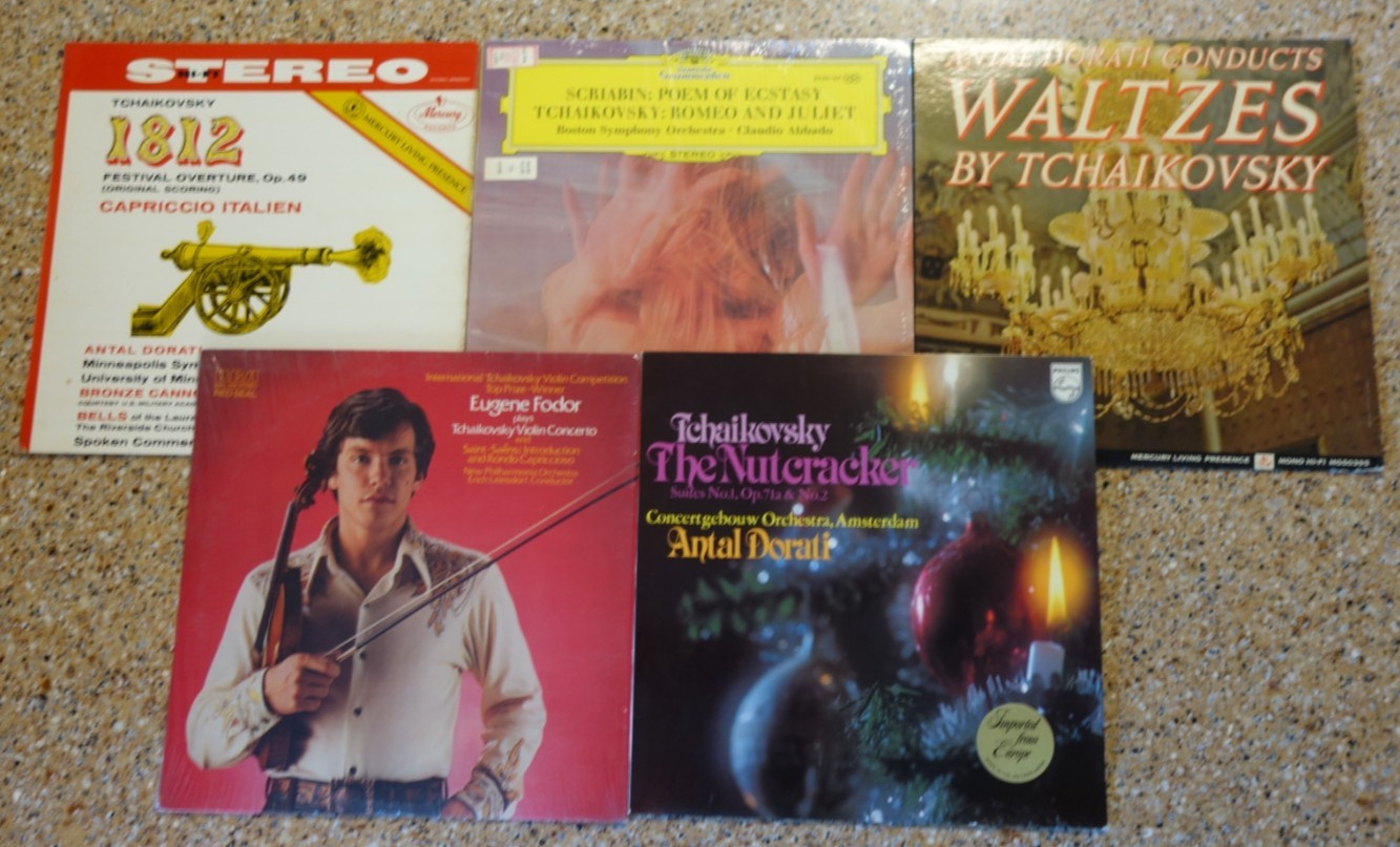 TCHAIKOVSKY 5 LP VINYL Lot VIOLIN CONCERTO 1812 Nutcracker ROMEO JULIET Waltzes