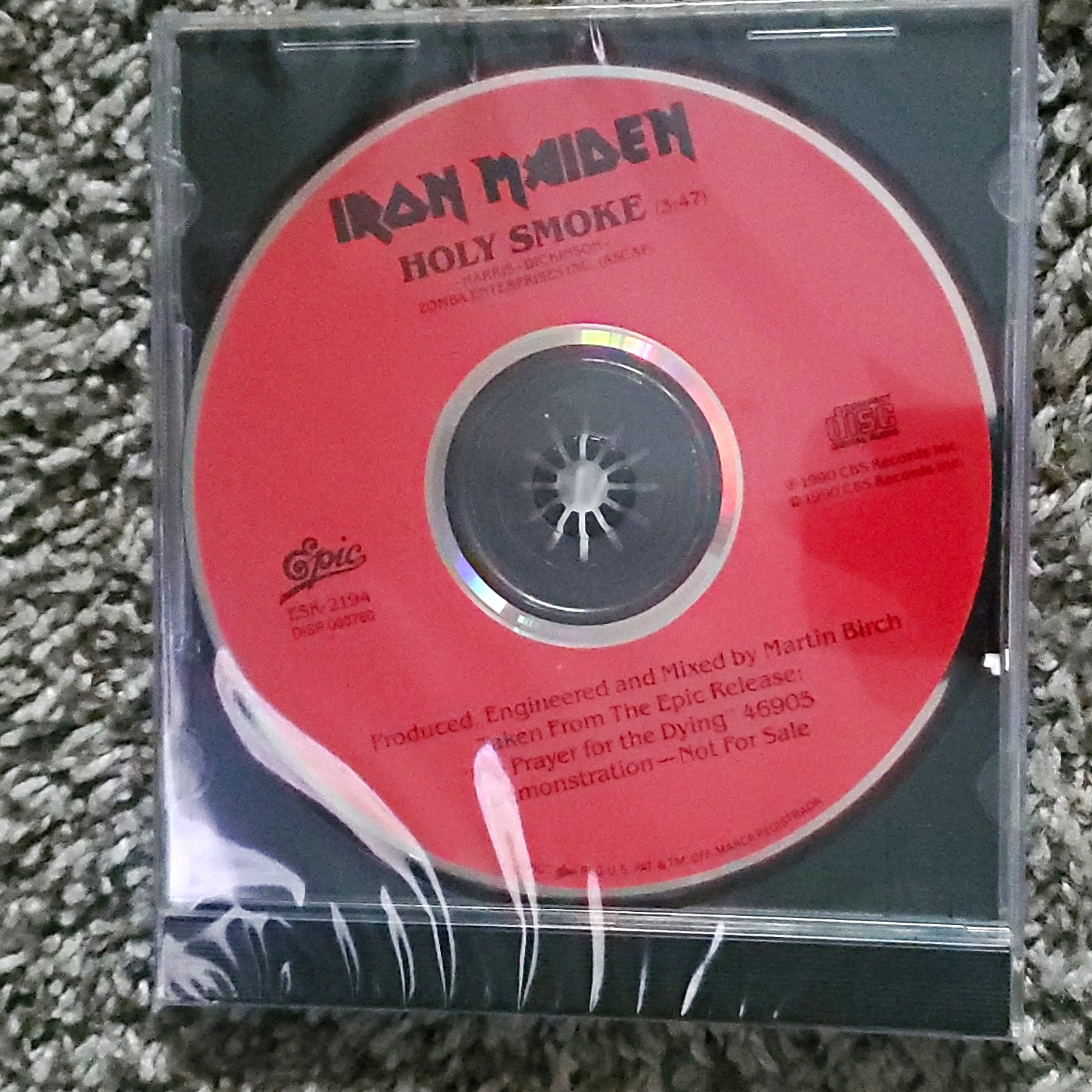 Ultra Rare Iron Maiden Holy Smoke Promo CD Single Epic 1990 Catalog #46905