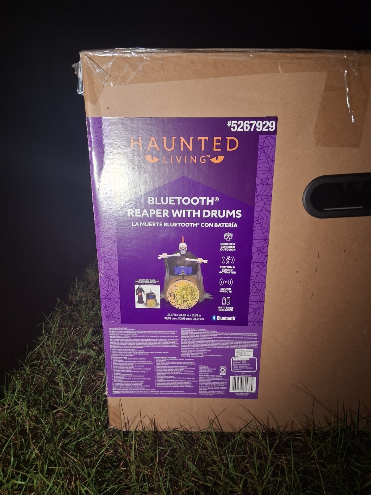 Lowes Haunted Living Bluetooth Reaper with Drums Halloween Animatronic NIB