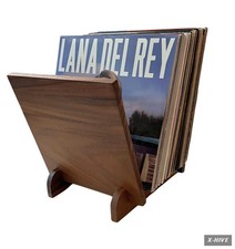 Natural Wood Vinyl Record Holder Shelf - Tabletop LP Storage Rack - Walnut Album picture