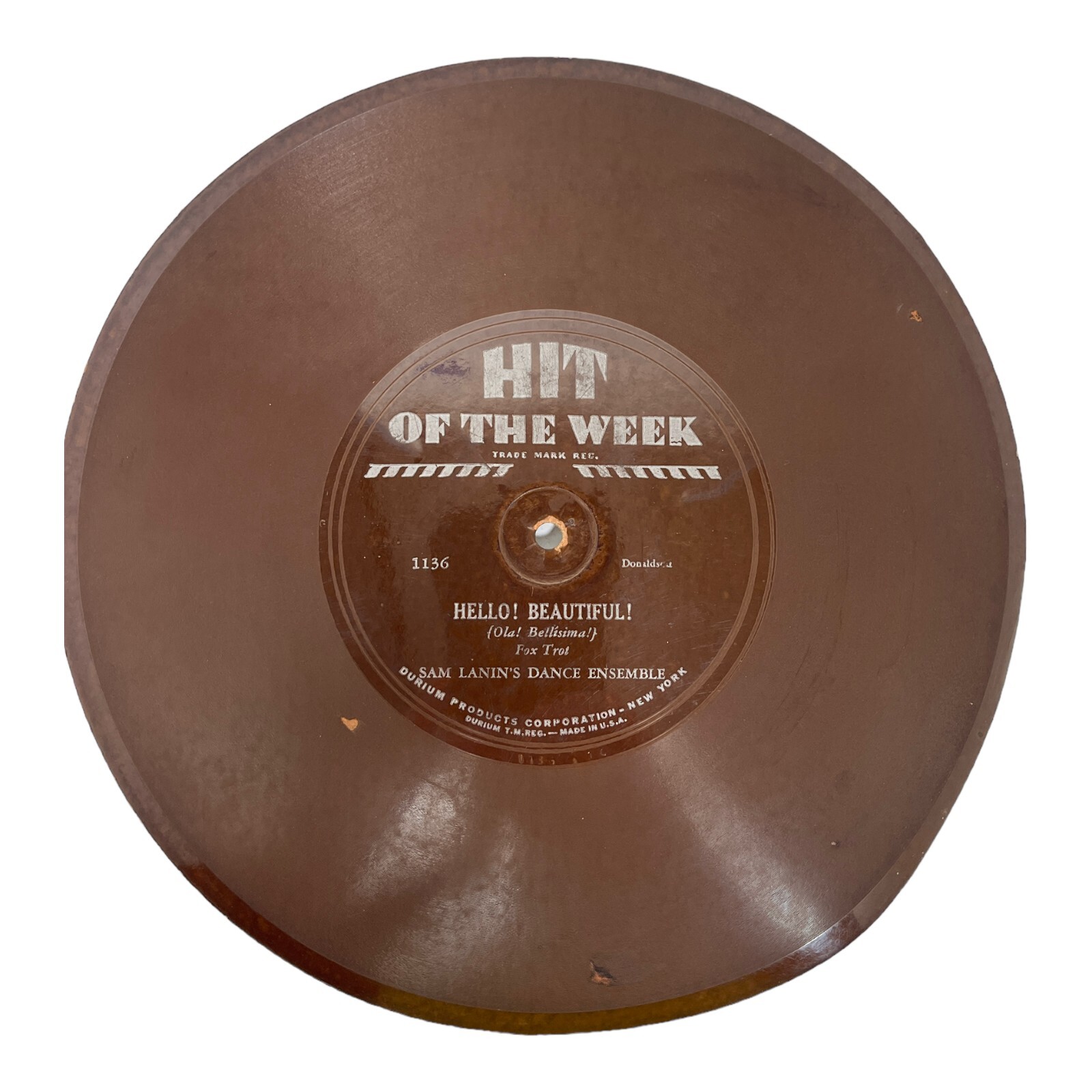 Sam Lanin's Dance Ensemble ‎– Hello Beautiful 1931 Flexi-disc, 10