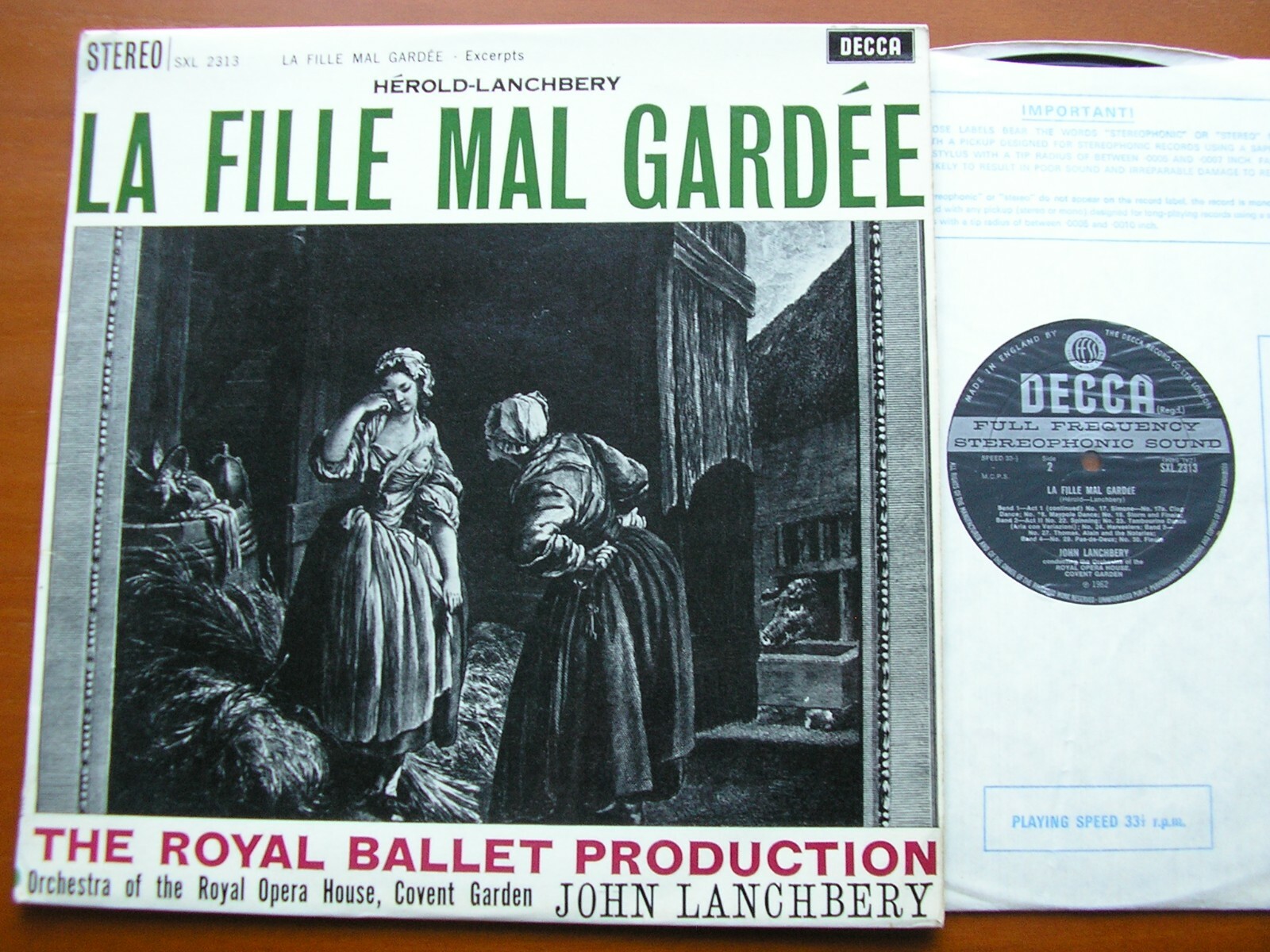 SXL 2313 HEROLD: LA FILLE MAL GARDEE    LANCHBERY / OROHCG   Audiophile  WBg  NM