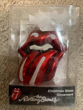 The Rolling Stones Christmas Glass ornament mouth and tongue picture