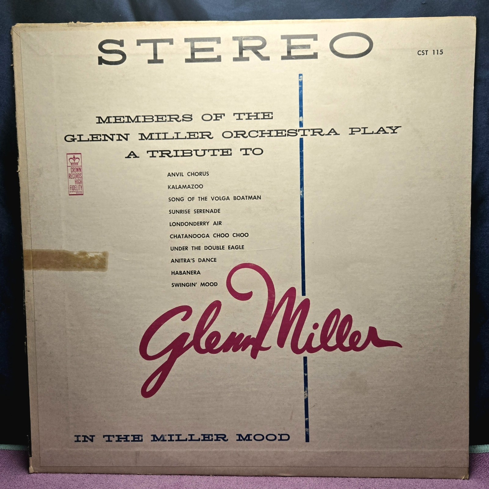 Glenn Miller Orchestra Tribute In The Miller Mood Vinyl LP Stereo Crown CST 115