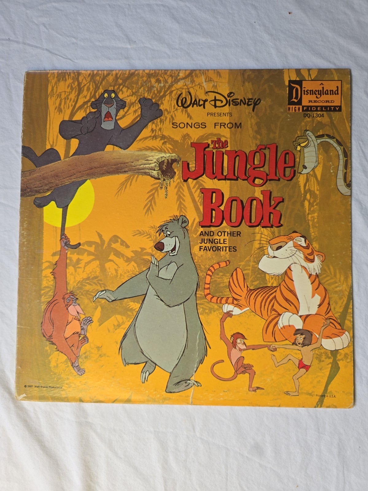 Vintage Walt Disney Songs from The Jungle Book Vinyl Disneyland Record Album