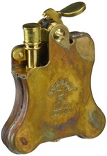 Ronson Banjo Steampunk Design Oil Lighter Made in Japan Wild Brass picture