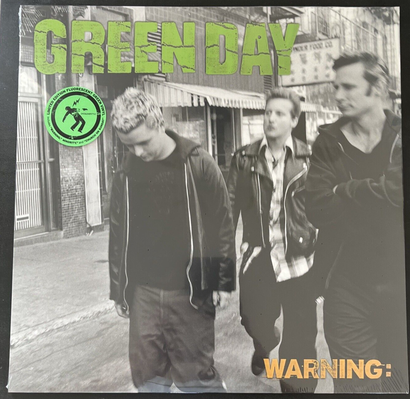 GREEN DAY WARNING FLUORESCENT GREEN VINYL LP LIMITED IMPORT SEALED MINT