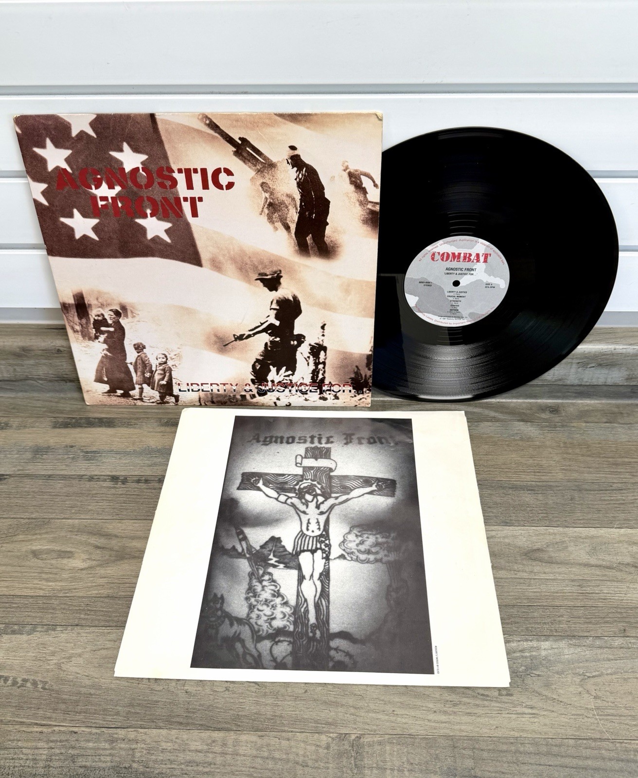 Agnostic Front Liberty & Justice For Vinyl LP 1987 Promo 1st Press Combat NYHC