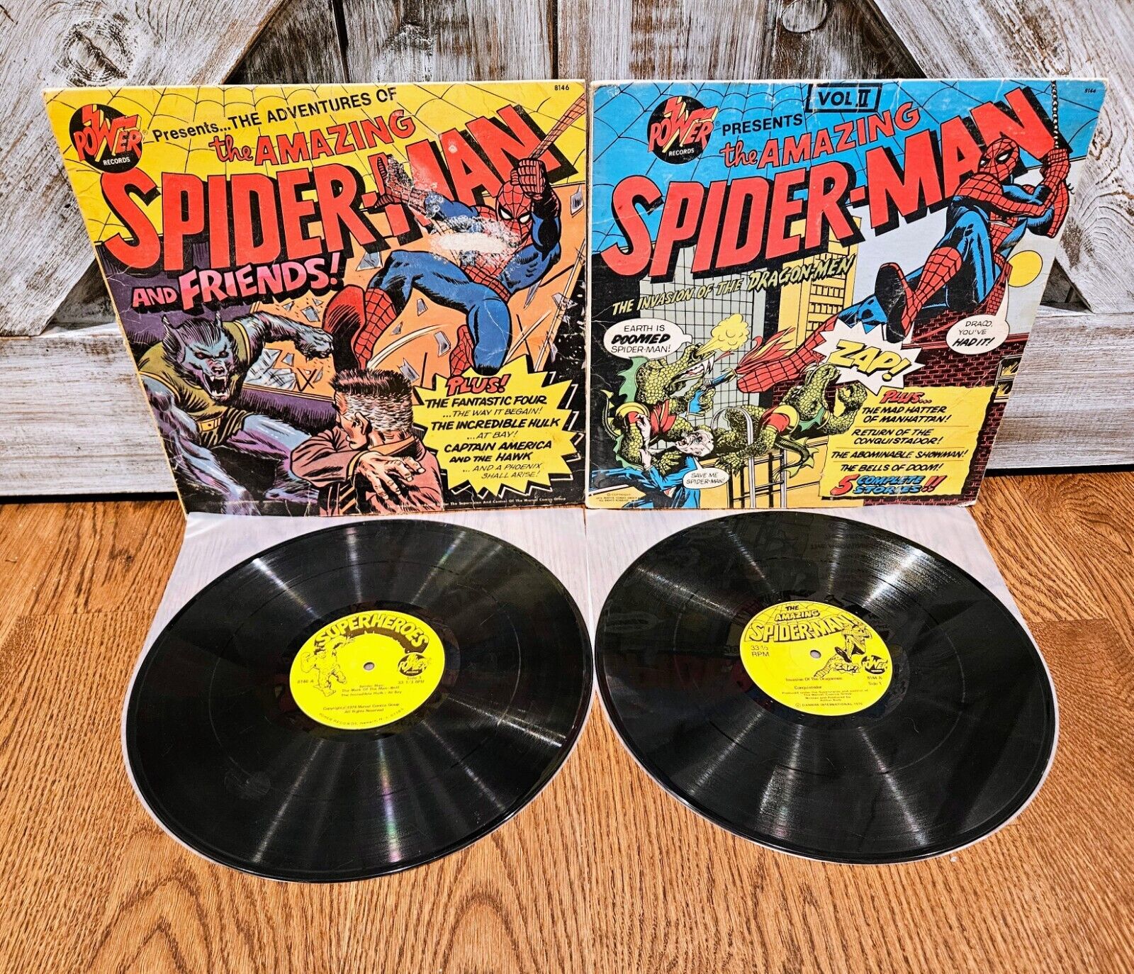*RARE* The Amazing Spider-Man 1974 Vinyl Albums Vol 1 & 2