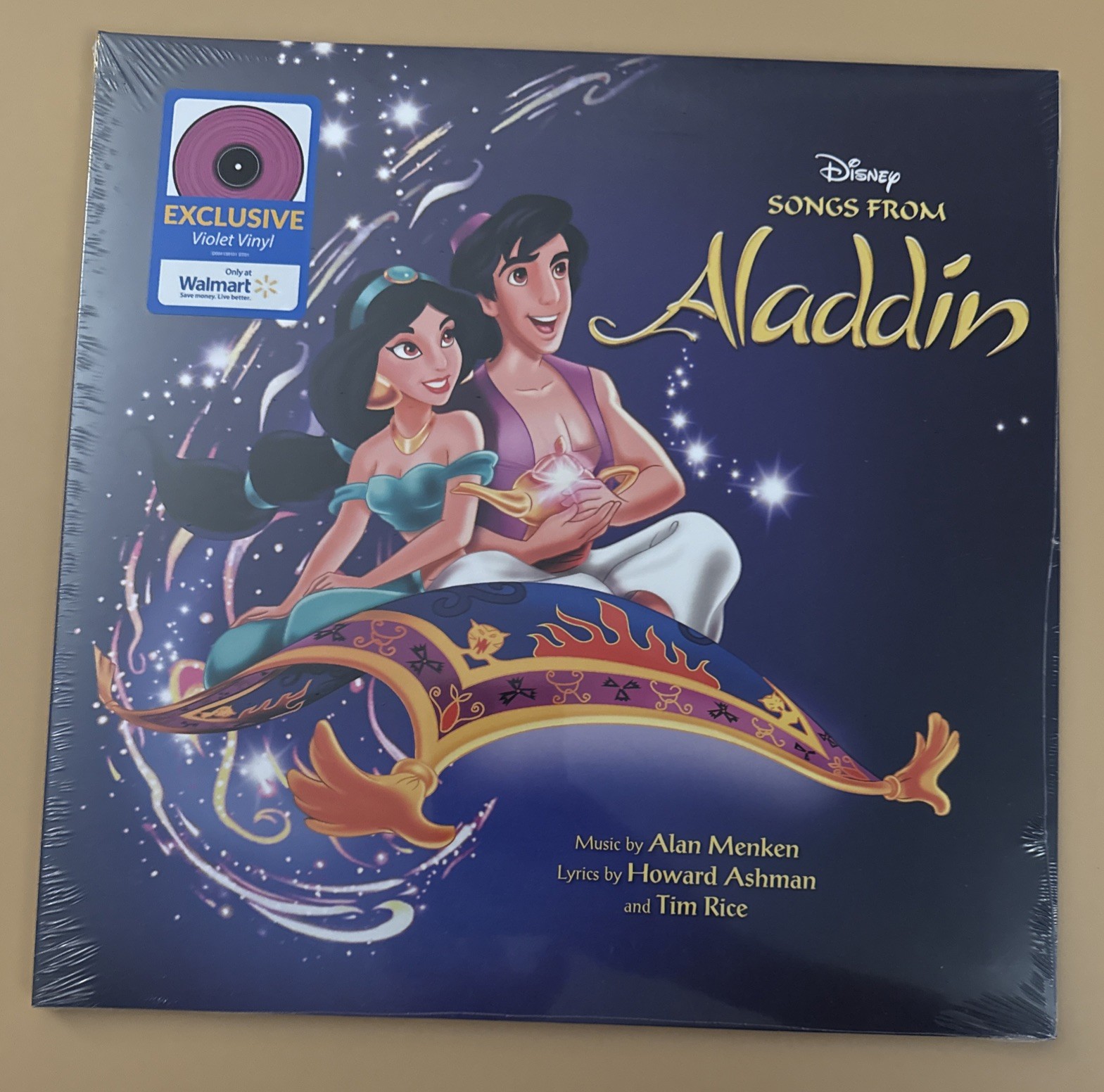ALADDIN - Disney Soundtrack Record Exclusive Violet Color Vinyl New Sealed LP