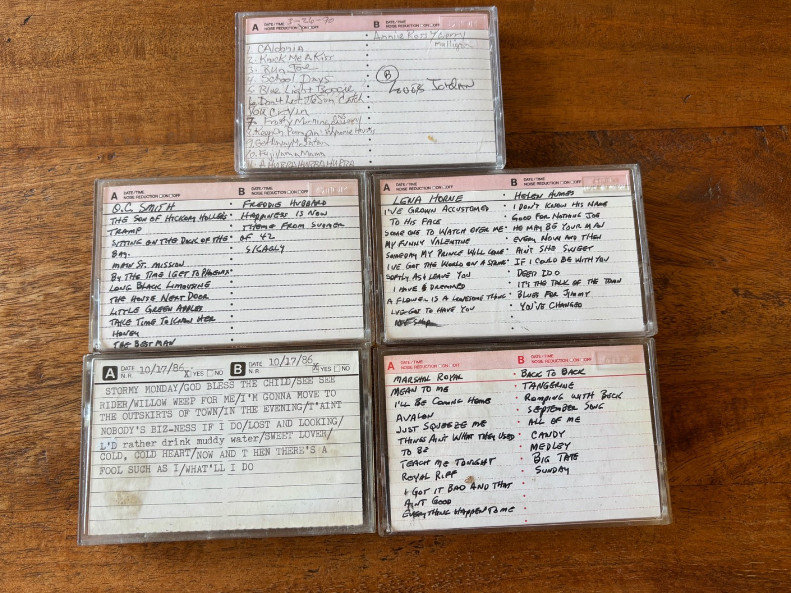 Lot (5) Studio Recorded JAZZ Cassettes Horne Mulligan Royal Hubbard Louis Jordon