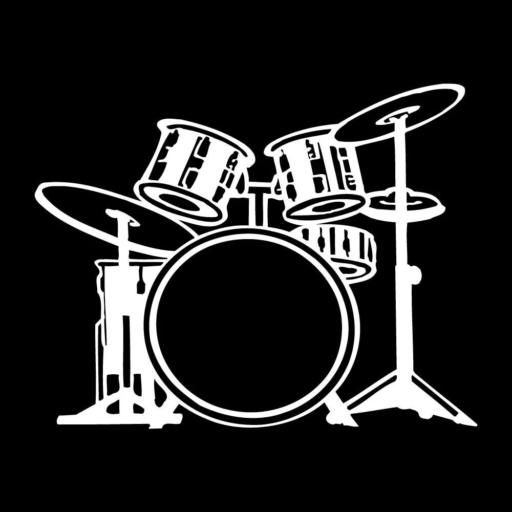 Drums Music Band Decal Sticker White Die Cut Vinyl