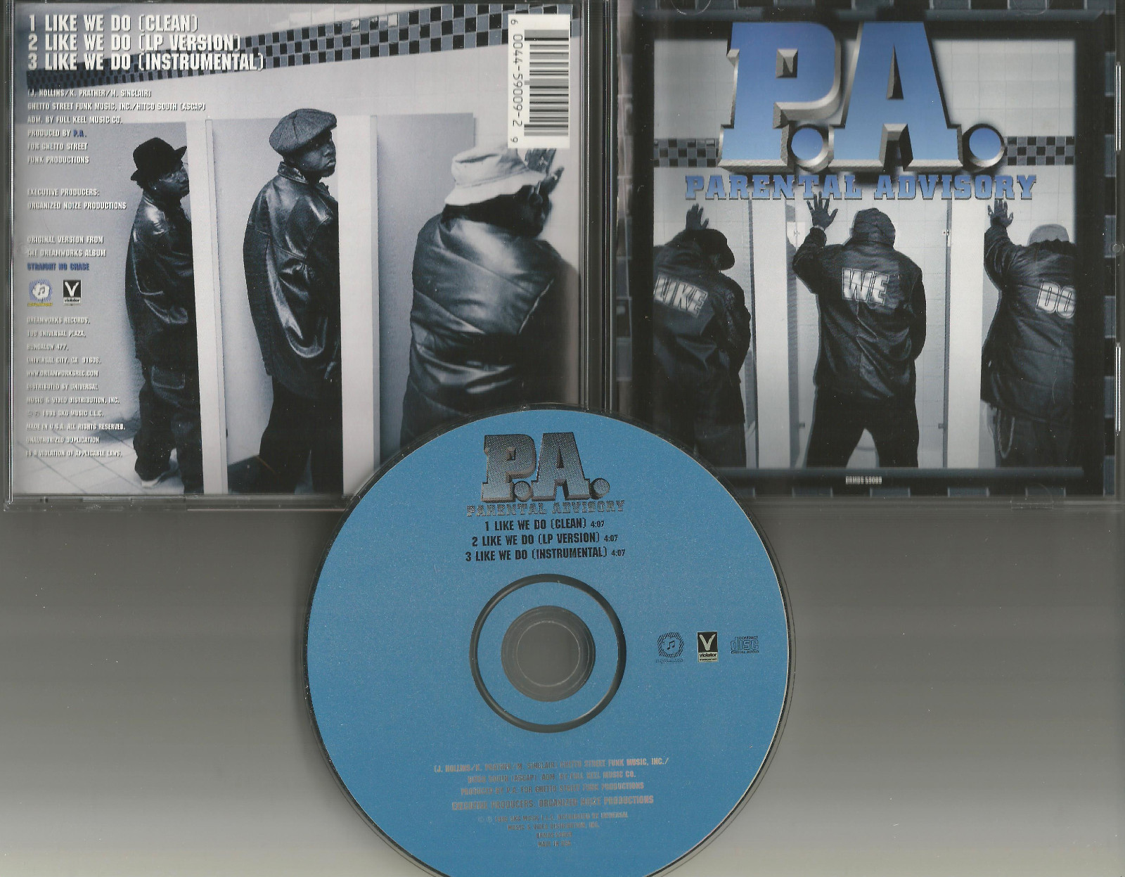P.a. PARENTAL ADVISORY Like we Do 3TRX w/RARE CLEAN & INSTRUMENTAL USA CD single