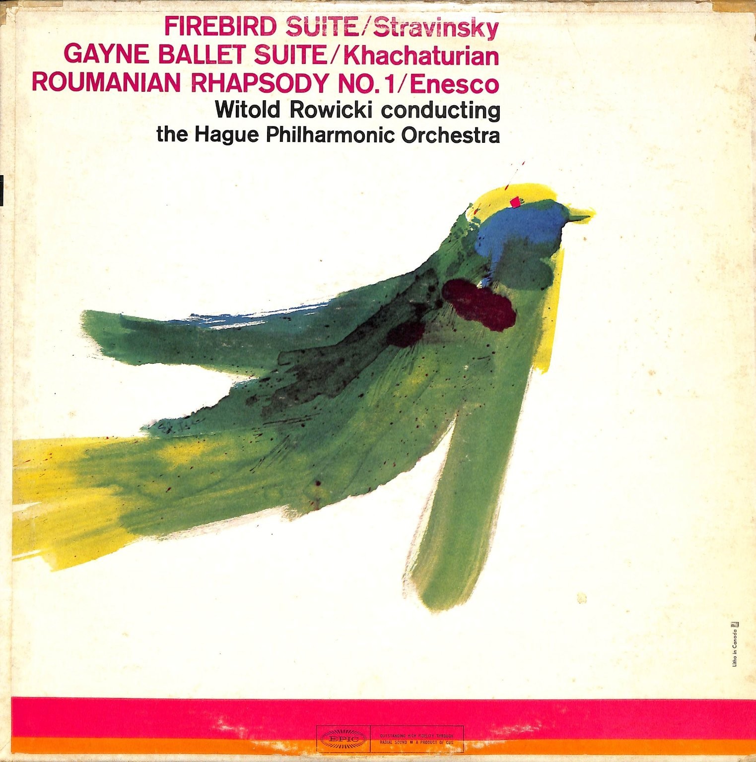 Stravinsky Khachaturian Enesco – Firebird Suite LP Record 1961 Epic Mono