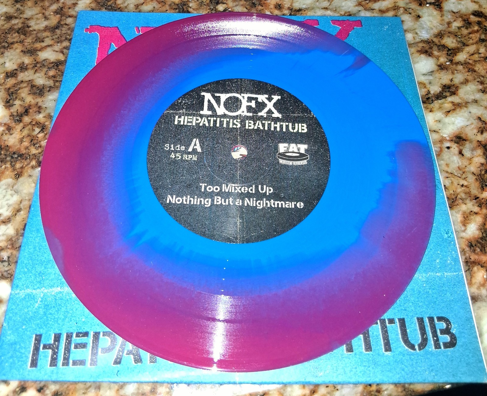 NOFX HEPATITIS BATHTUB RED BLUE VINYL Box #3