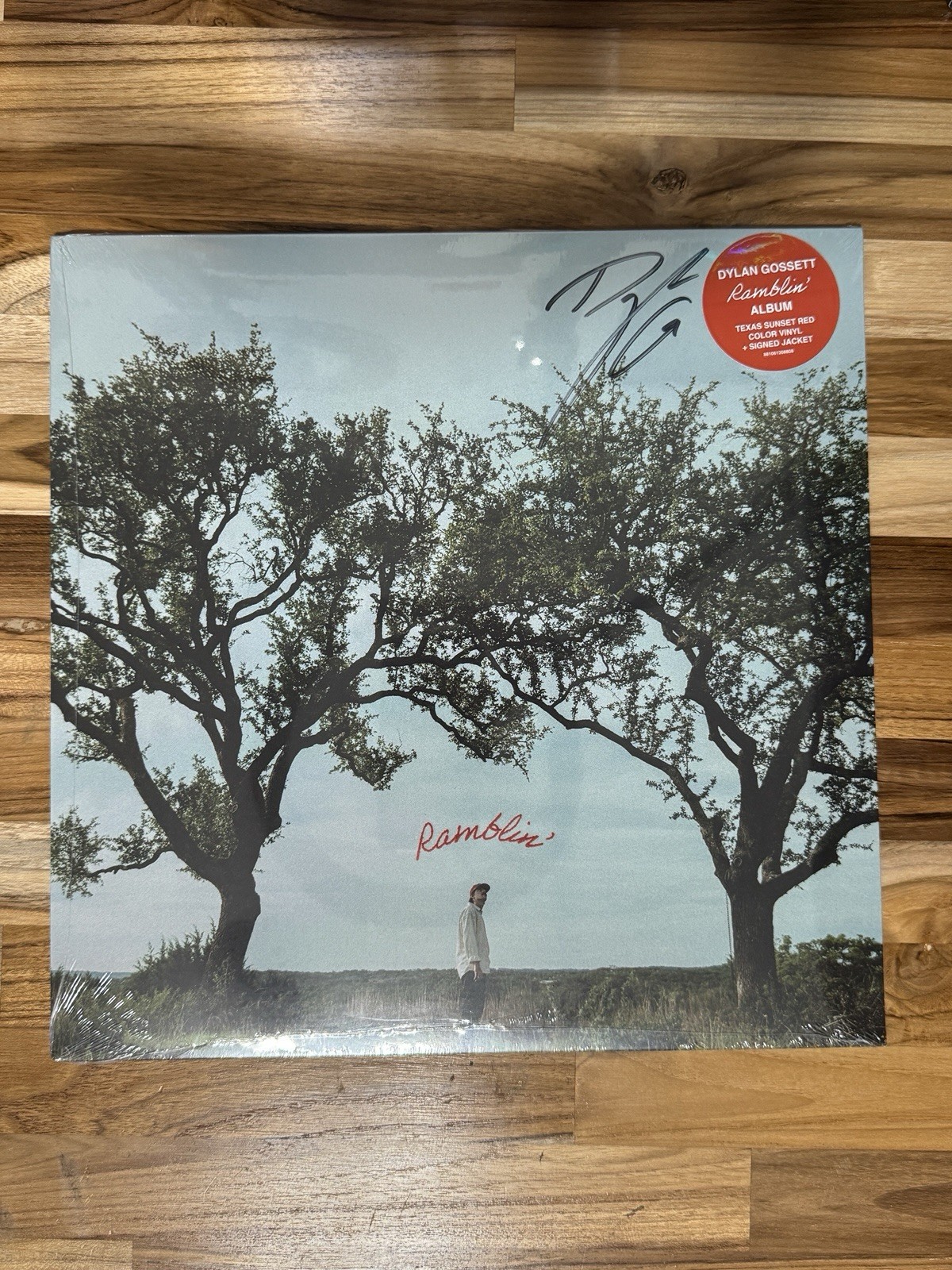 SIGNED COVER - Dylan Gossett - Ramblin - Texas Sunset Red Vinyl