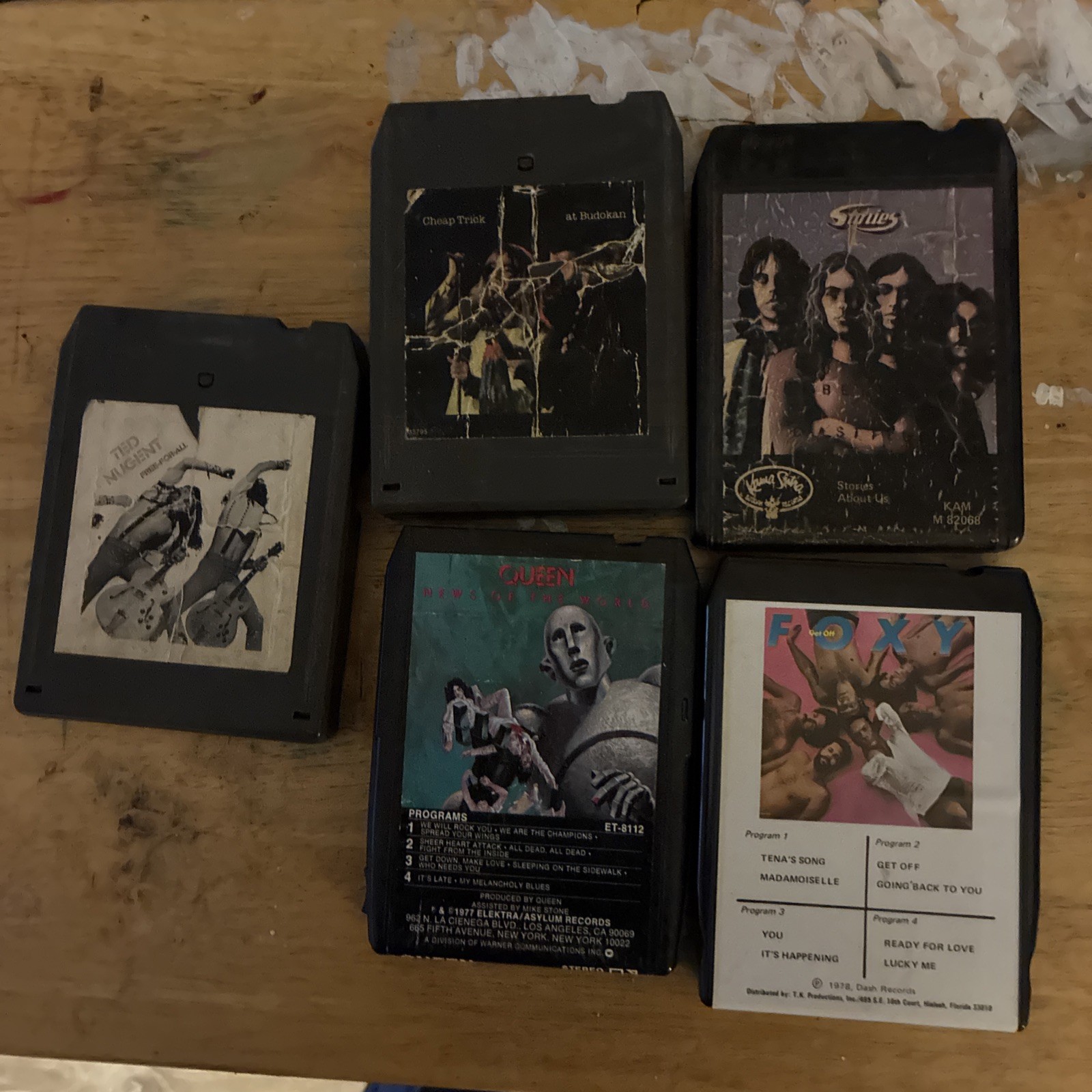 Lot If 5 Vtg Classic Rock 8 Tracks All Tested 