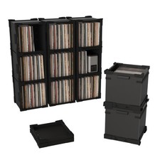 HumminGuru FlexiCube Vinyl Record Storage Box – Stackable Organizer for 12” R... picture