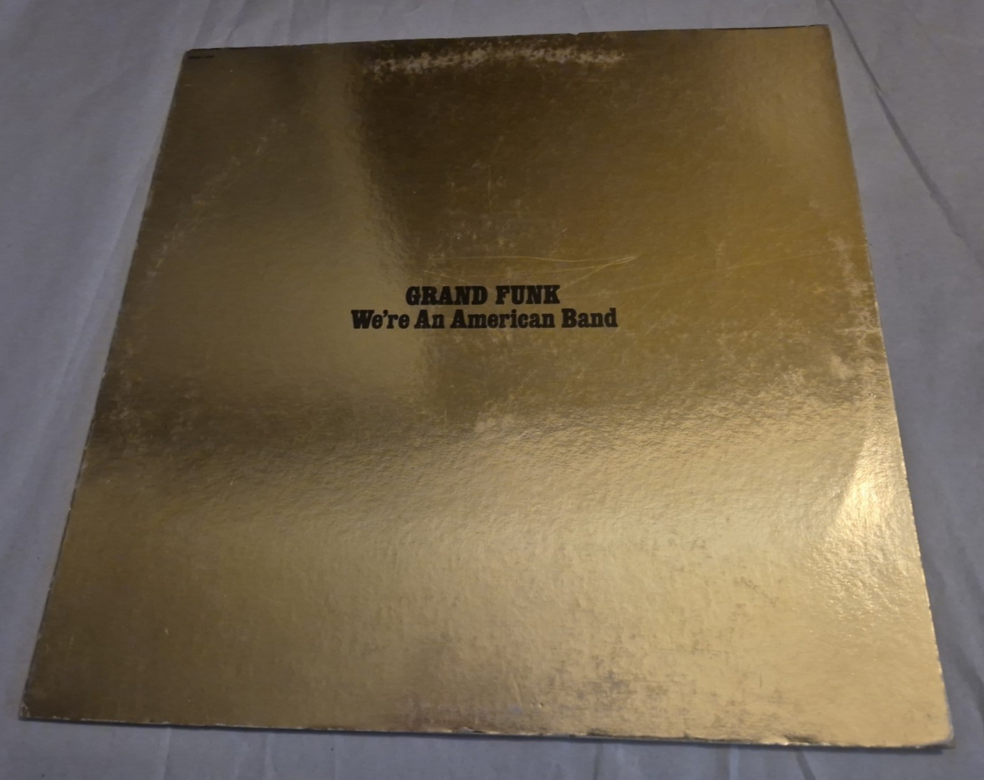 Grand Funk We’re An American Band 1973 Gold Foil Gatefold Vintage Yellow Vinyl