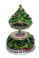 Mr. Christmas Music Box Tree Carousel Train Animated 2006 Hinged Vintage picture