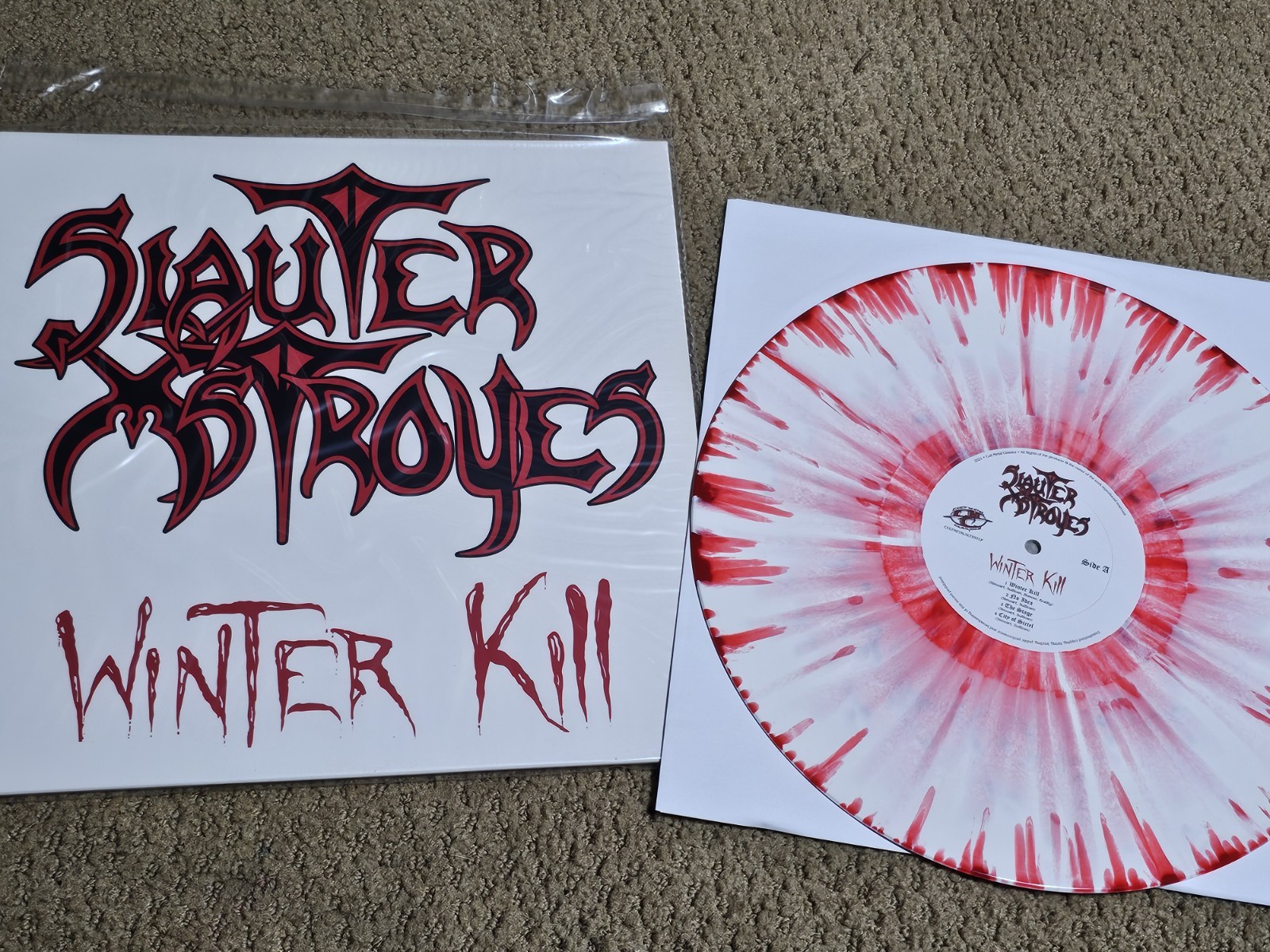 New Slauter Xstroyes Winter Kill Limited 100 copies White/Red Splatter vinyl LP
