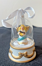 Vintage Angel Music Dome Christmas Ornament Spinning Angel works picture