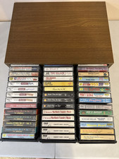 VTG 3-Drawer Wood Grain Cassette Storage Cabinet With 42 Mostly Country Tapes #3 picture