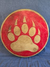 BEAR PAW NATIVE AMERICAN 17 1/2 inch HAND DRUM Steven Maass Yakima picture