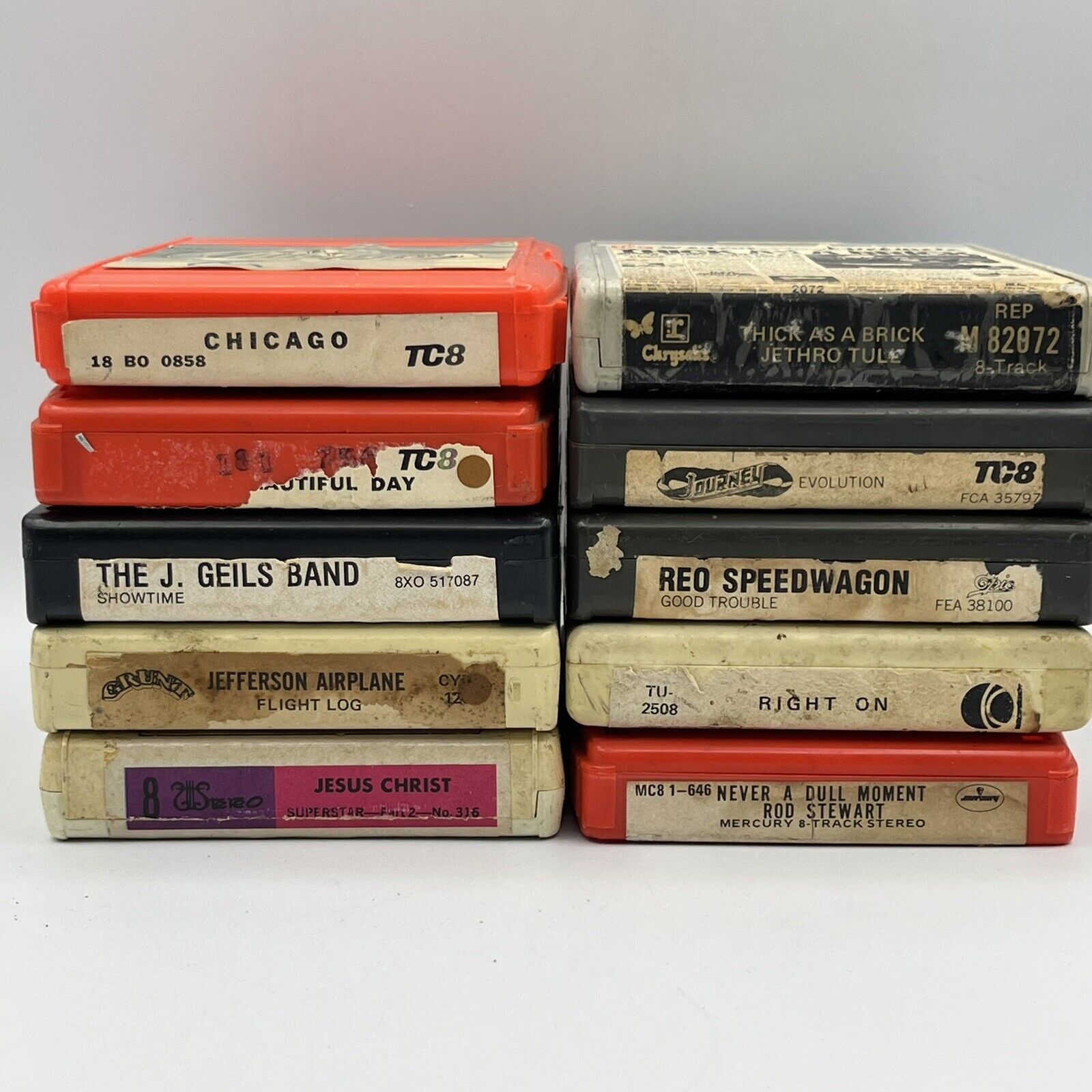 Lot of 10 Untested 8 Track Tapes - Rock Music - Not Serviced - 