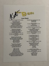KATE PIERSON SIGNED LYRIC SHEET AUTOGRAPHED B-52s BAND SINGER COA picture