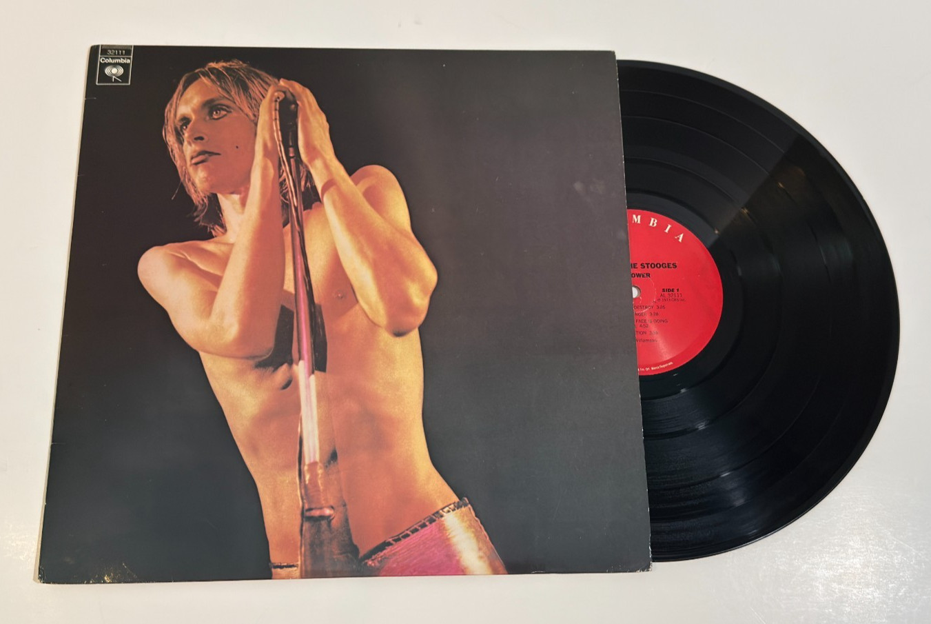 Iggy And The Stooges Raw Power Vinyl LP Columbia PC 32111 solid red label