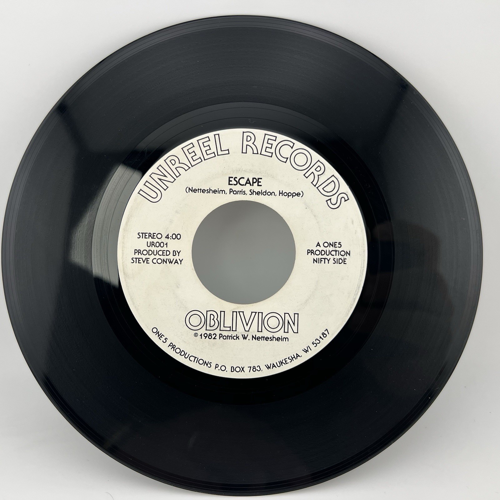 Rare 1982 Oblivion 81 Time Is Not The Factor 45 RPM 7” Vinyl Record Hard Rock
