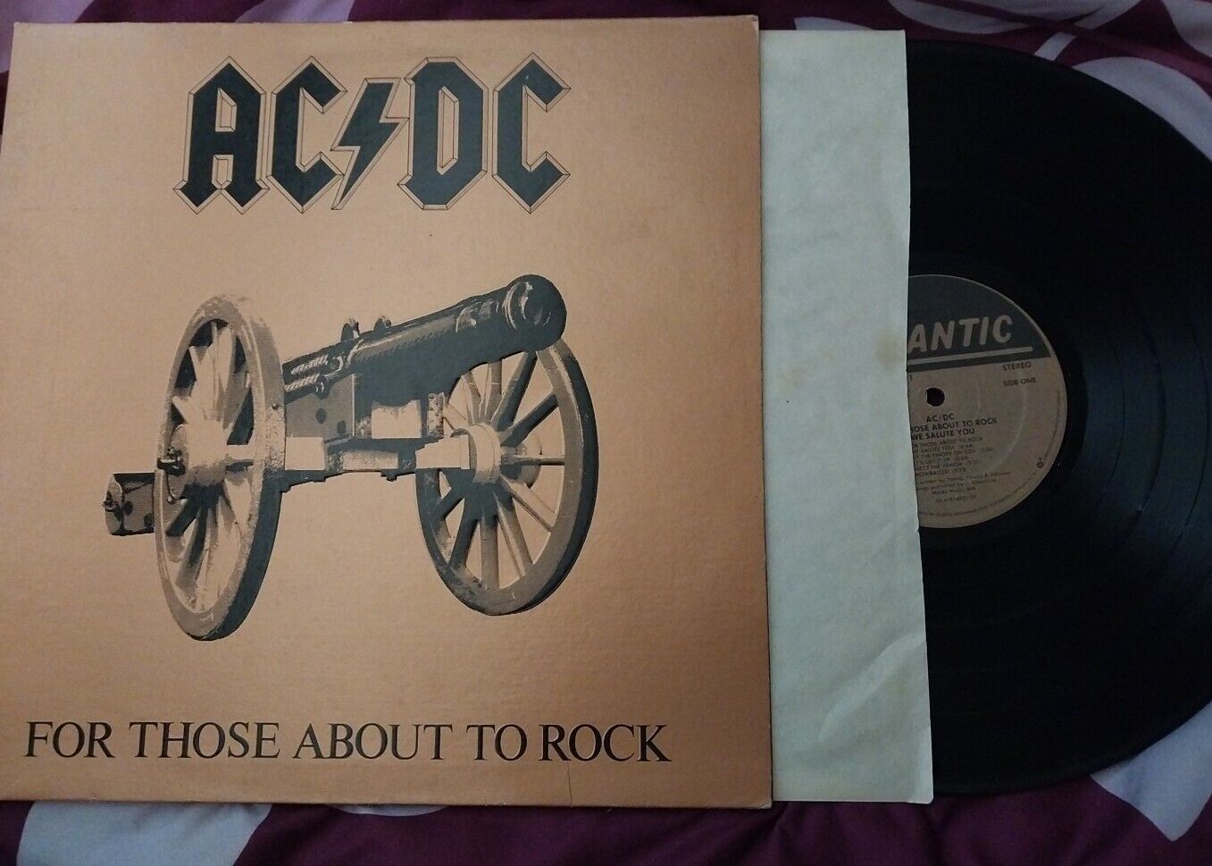 AC/Dc LP For Those about to Rock Original 1981 US Atlantic Gold Masterdisk EX