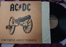 AC/Dc LP For Those about to Rock Original 1981 US Atlantic Gold Masterdisk EX picture