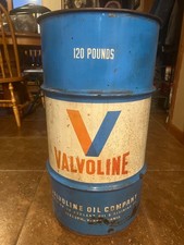 Vintage Valvoline Steel Oil Drum 16 gal Industrial  Shop Garage Barrel picture