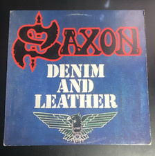 Saxon Denim and Leather original press 1981 Carrere LP 12
