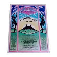 Vintage 1996 Oneworld Frome Festival Poster 52x 39cm Mounted - Rave Memorabilia picture