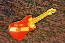 Vintage Enamel Rolling Stones Guitar Hat Pin Red Size 1-1/2