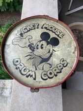Mickey Mouse Drum Corps Drum with Lithographed Tin by J. Chein. picture
