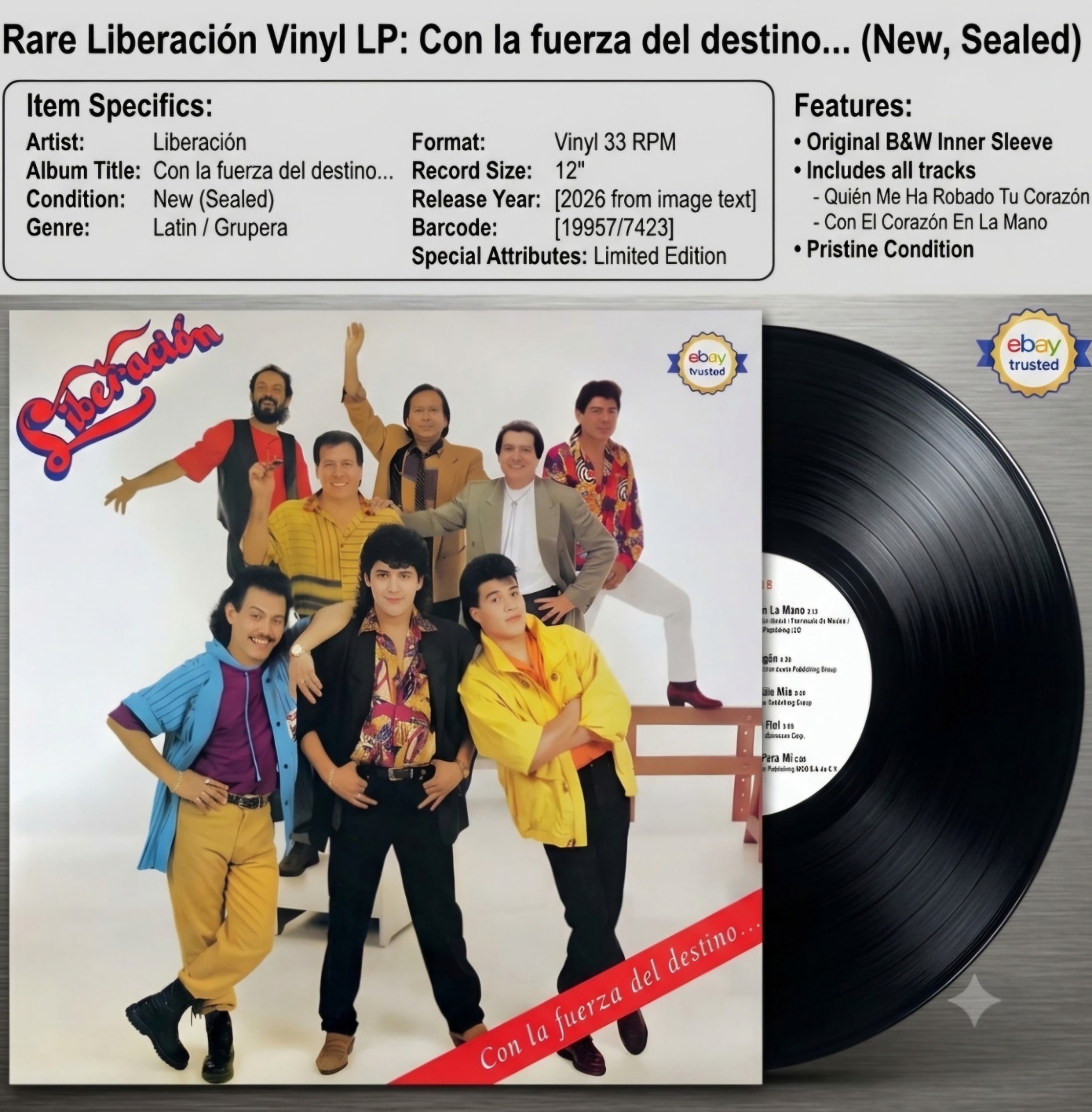 ​Liberación - Con La Fuerza Del Destino LP Vinyl Album (NEW / SEALED) Rare...