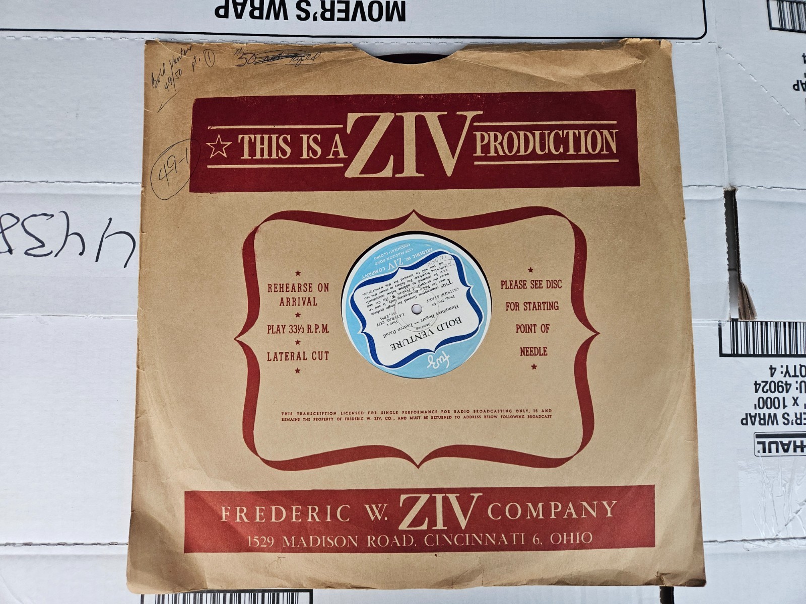 RARE ZIV Radio Transcription Disc 16