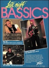 Peavey Bass guitar players Will Lee Tim Landers John B. Williams 1989 ad print picture