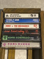 6 Vintage 1980s Cassette Tapes Lot Rock Elvis Costello Steely Dan FREE TDK CASE picture