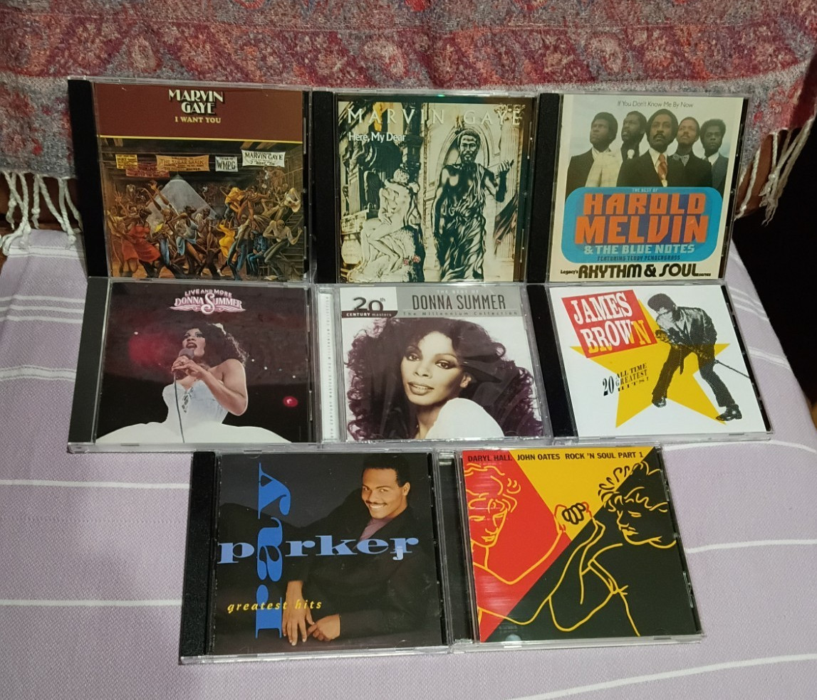 8 CD LOT Marvin Gaye, Donna Summer, James Brown, Ray Parker, Hall & Oates + more