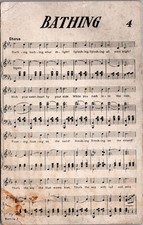 Vintage Music Post Card Co. BATHING Waltz Song Sheet Music Jamaica Stamp Posted picture