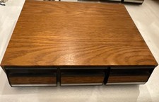 VTG 3 Drawer Audio Cassette Storage Case Wood Grain 42 Slot Audio Tape Walmart picture