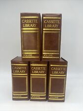 Vintage Cassette Audio Tape Library Book Style Case Holder Brown Gold Lot Of (5) picture