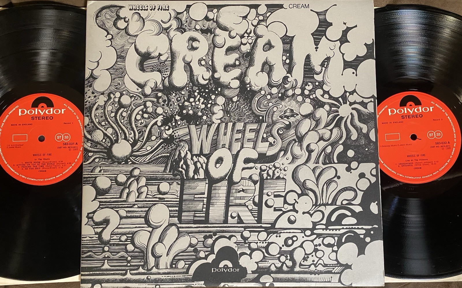 CREAM Wheels of Fire - 1968 UK Pressing Polydor 2-LP Matte Cover - STUNNING NM